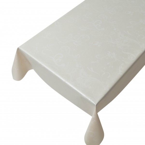 Wachstischdecke "Swirl Baroque White"
