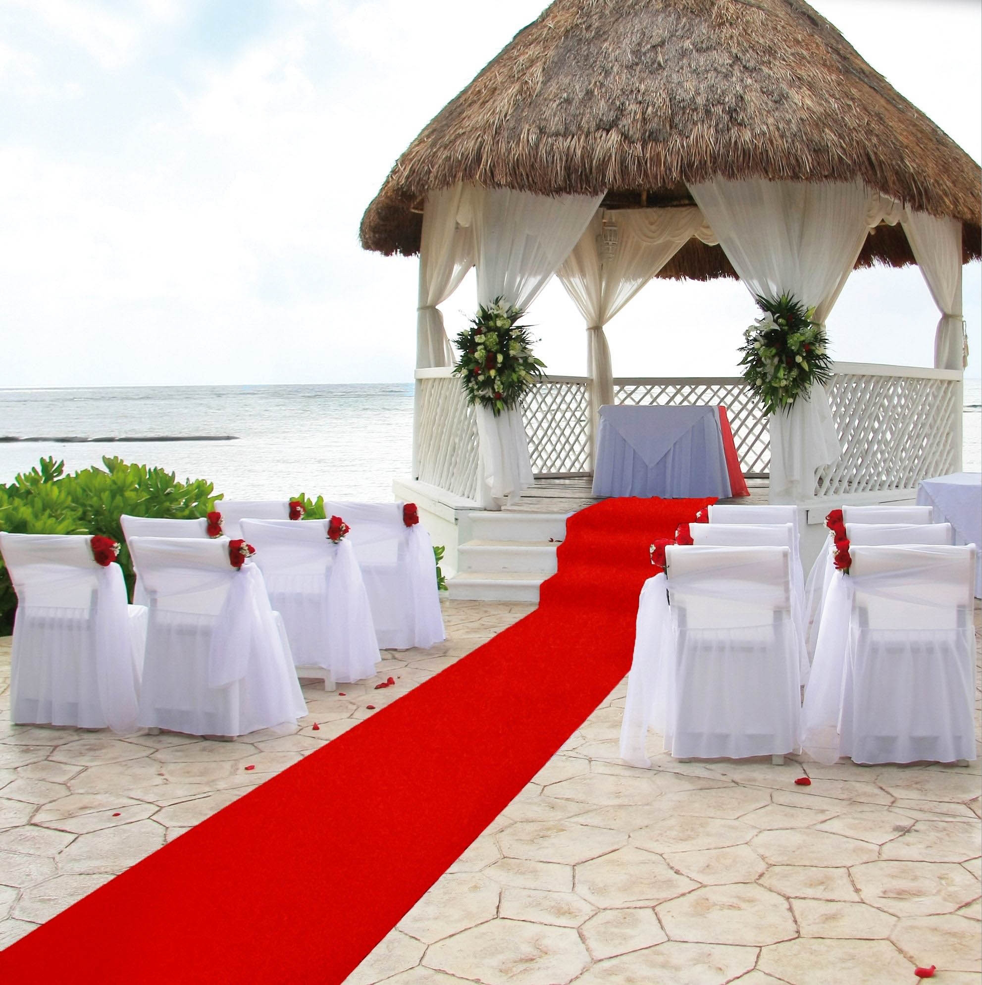 Hochzeitsteppich 100 cm x 30 Meter Länge Roter Teppich für Party & Event 