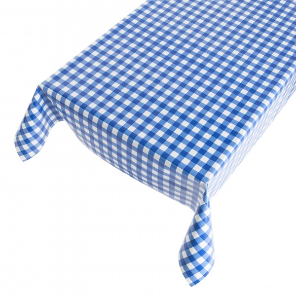Wachstischdecke, "Kariert, blau-weiß"