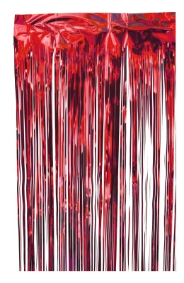 Rote Folien-Fransenvorhänge 2 Stück – 9,1x1,8m, Glitzernd Für Party-Deko, Hochzeit & Geburtstag