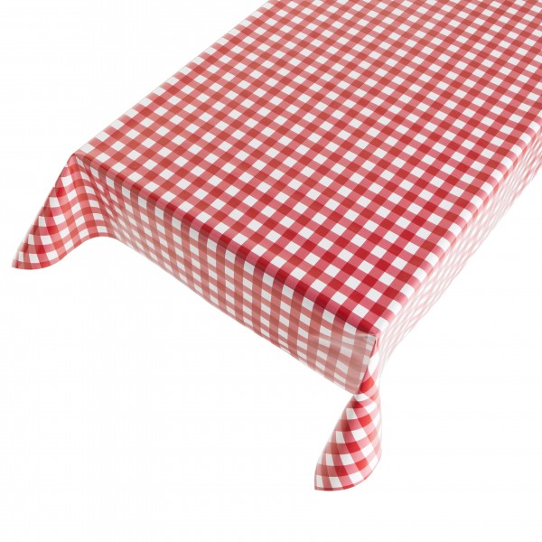 Wachstuchtischdecke, "Kariert, rot-weiß"