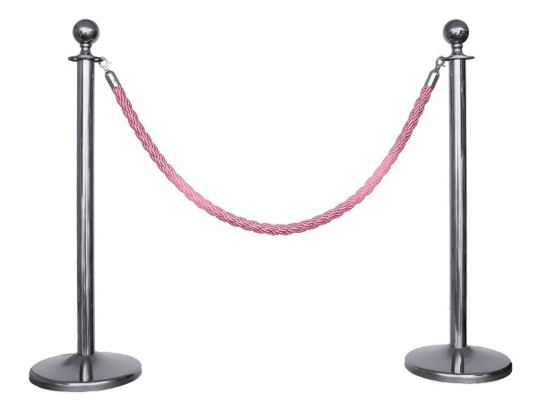 Kordelständer-Set Silber/Pink (2 Ständer & 1 Kordel)
