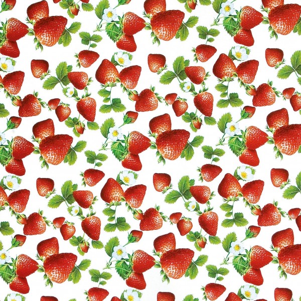 Wachstischdecke, Motiv "Erdbeeren"