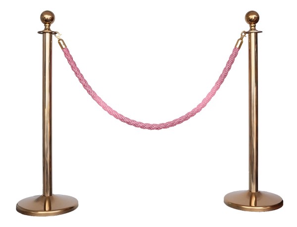 Kordelständer-Set Gold/Pink (2 Ständer & 1 Kordel)