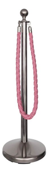 Kordelständer-Set Silber/Pink (1 Ständer & 1 Kordel)
